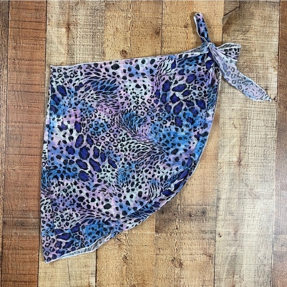 NEW Ekouaer Large Triangle Bikini Set Cover Up Tie Dye Animal Print Pastel Pool - Picture 13 of 16